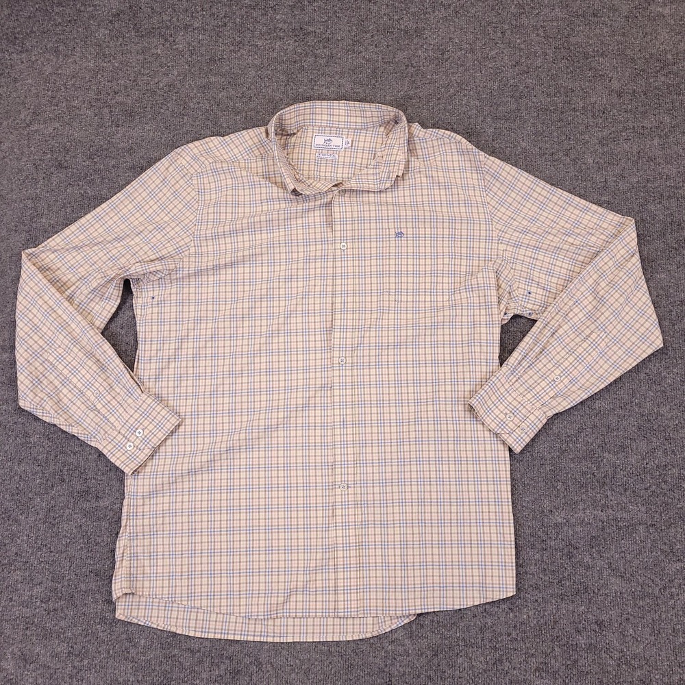 Southern Tide Intercoastal Shirt Mens XL Tattersall Plaid Nylon Stretch Coastal